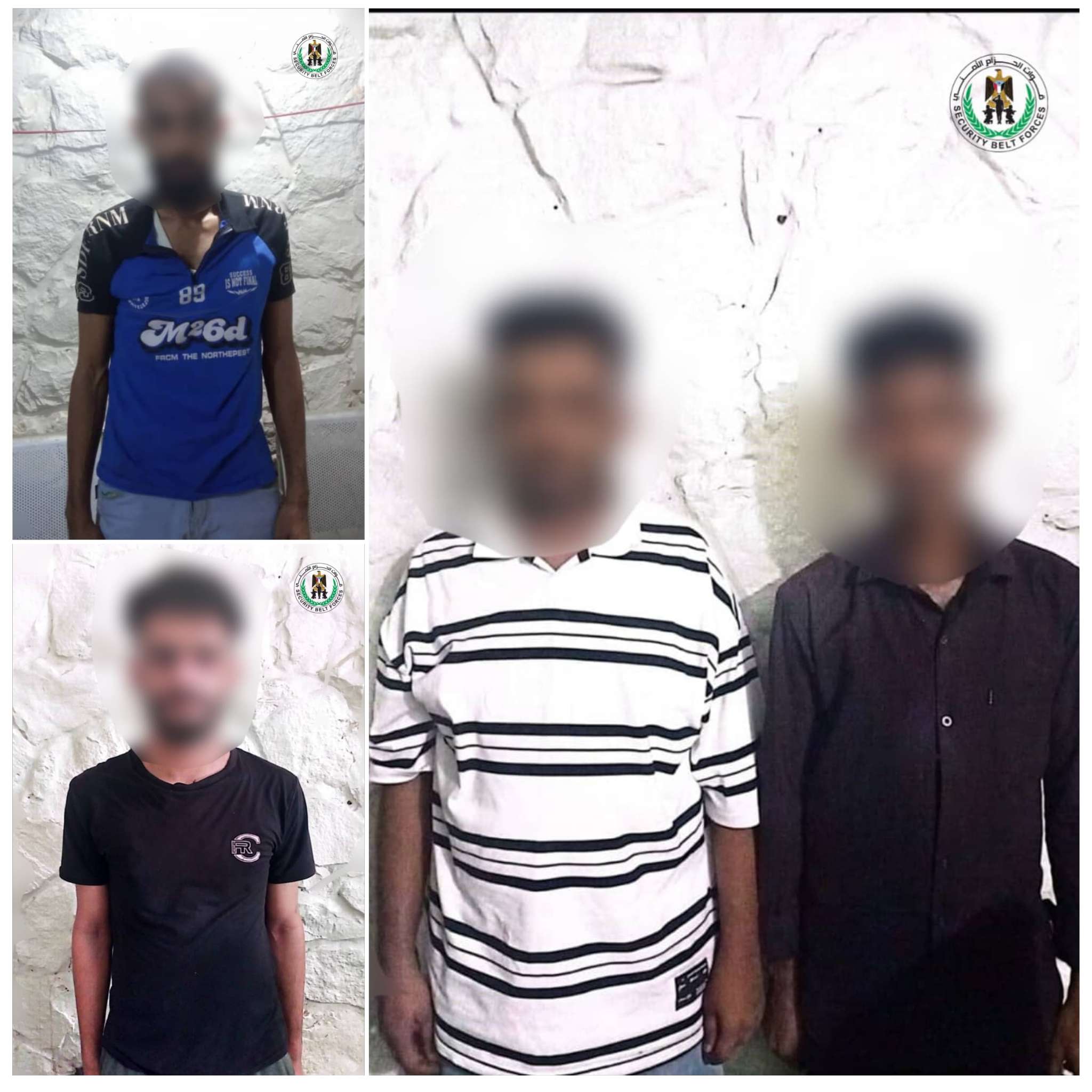 قوات الحزام الأمني في العاصمة عدن تضبط مروّجين ومتعاطين لمواد مخدرة